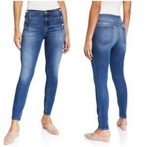 FRAME Lupin Le High Skinny Side-Button Jeans, 32